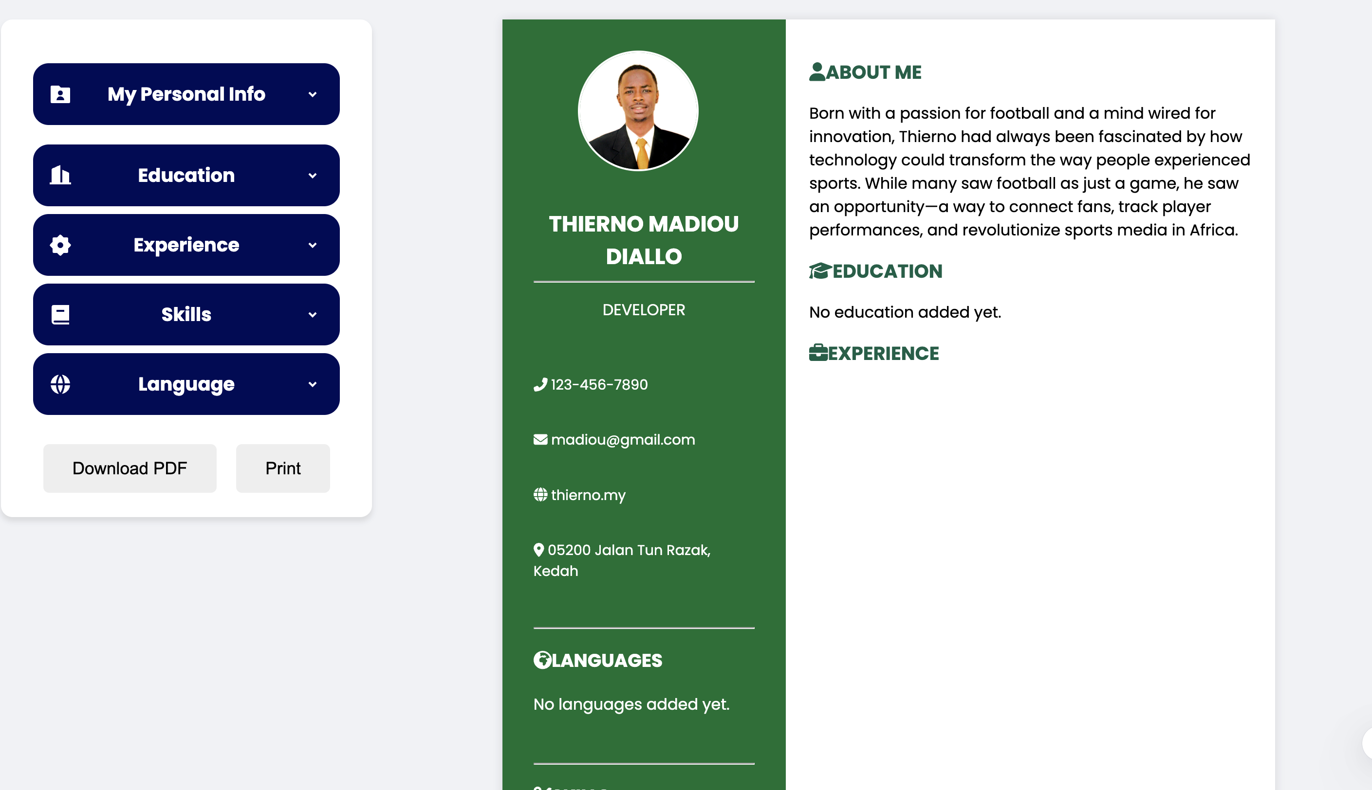 Resume & CV Builder